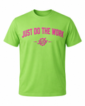 Just Do The Work™  Performance Tee – Lime Green & Pink